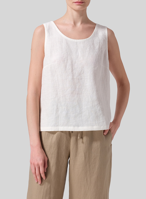 Linen Nice Fit Sleeveless Tank Top