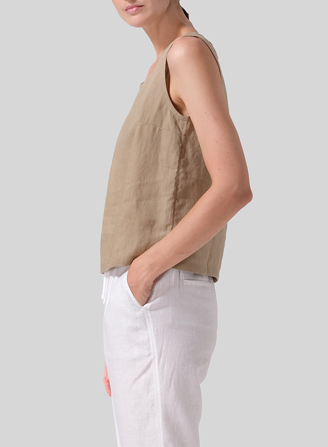 Linen Nice Fit Sleeveless Tank Top