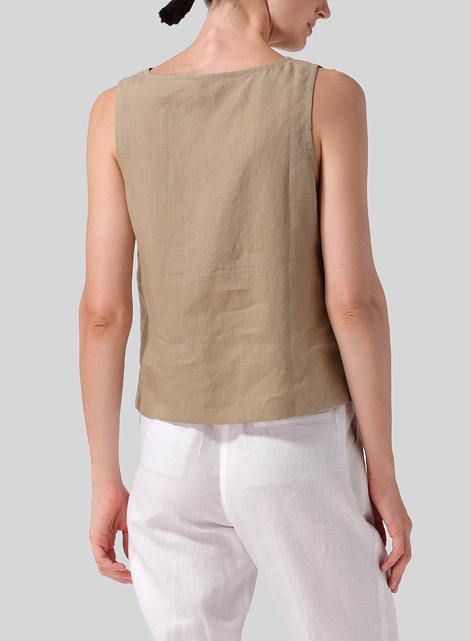 Linen Nice Fit Sleeveless Tank Top