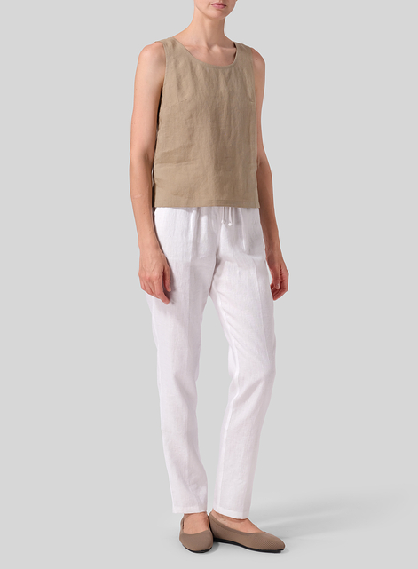 Linen Nice Fit Sleeveless Tank Top