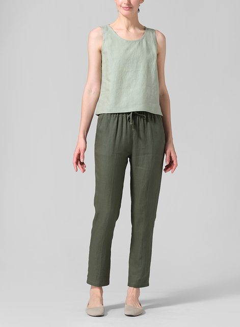 Linen Nice Fit Sleeveless Tank Top