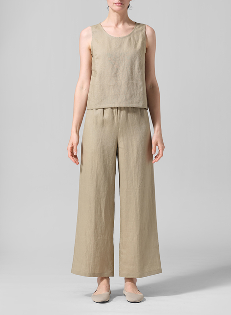 Linen Nice Fit Sleeveless Tank Top