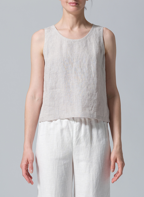 Linen Nice Fit Sleeveless Tank Top
