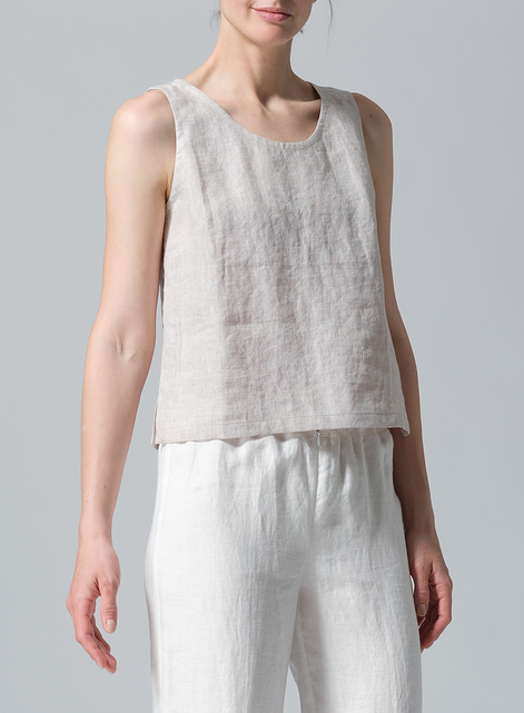 Linen Nice Fit Sleeveless Tank Top