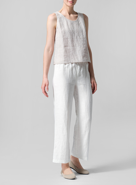 Linen Nice Fit Sleeveless Tank Top
