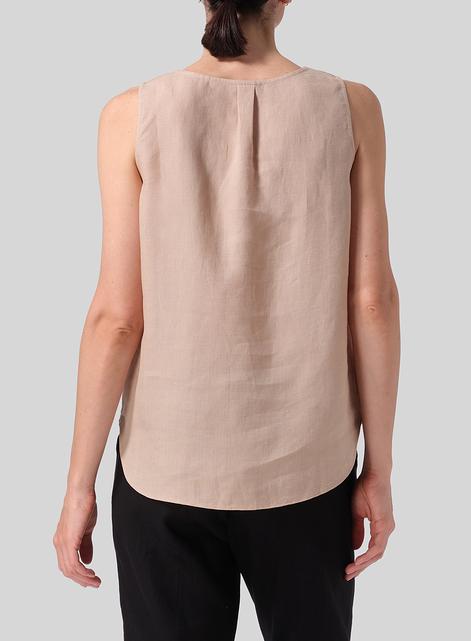 Linen Pleated Cross Front Top