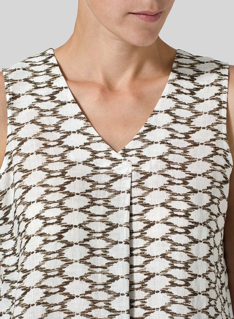 Linen Pleated Cross Front Top