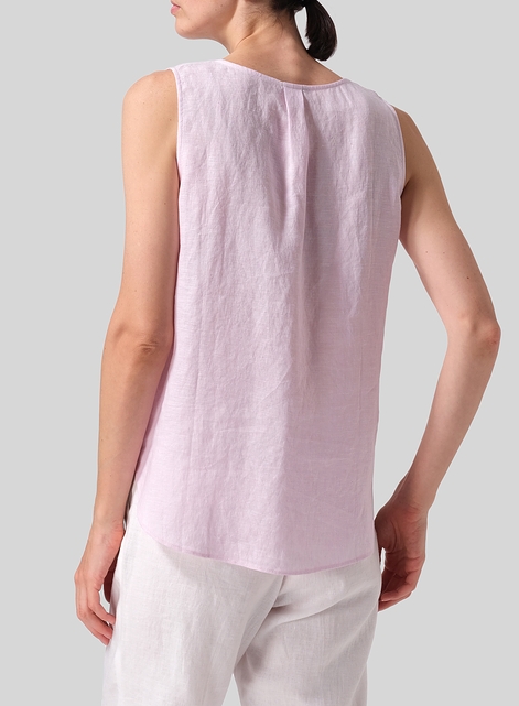 Linen Pleated Cross Front Top