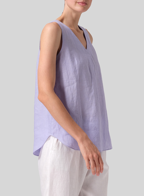 Linen Pleated Cross Front Top