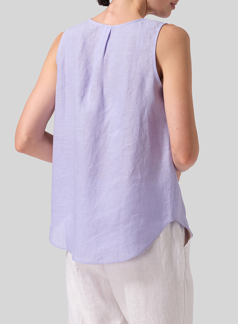 Linen Pleated Cross Front Top