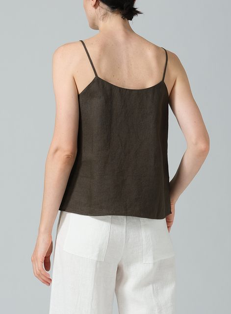 Linen Spaghetti Strap Cami Top