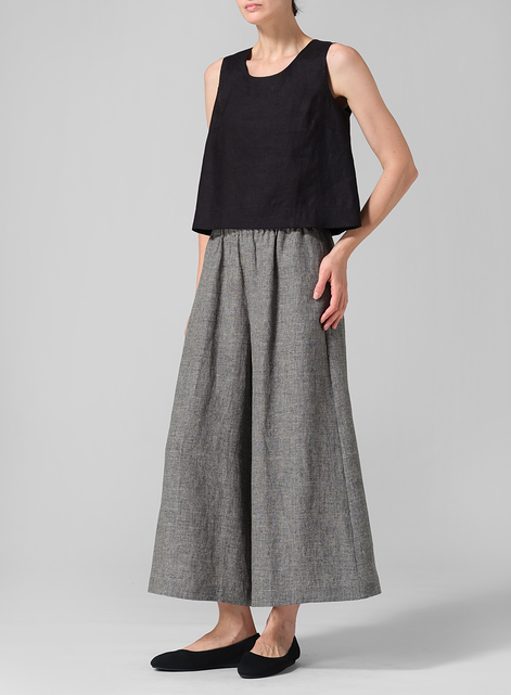 Linen Sleeveless Vest Top