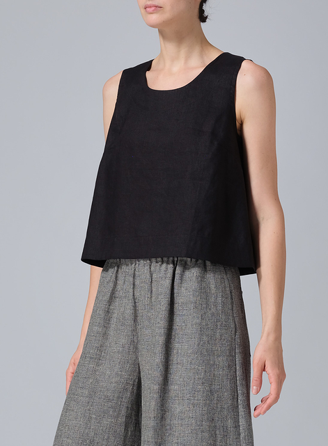 Linen Sleeveless Vest Top