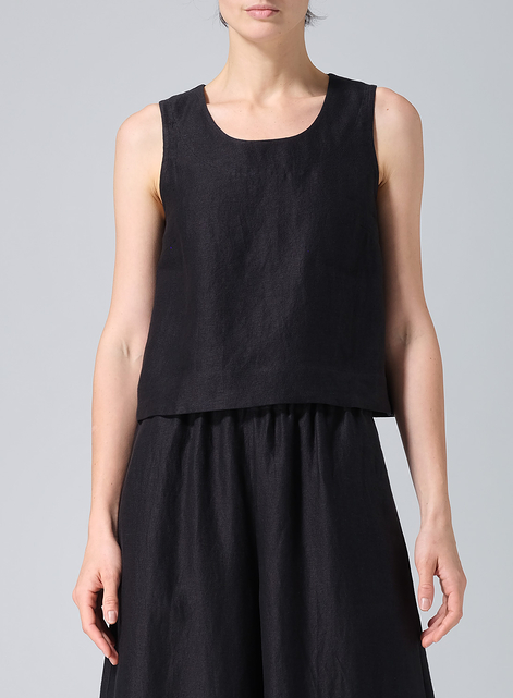 Linen Sleeveless Vest Top