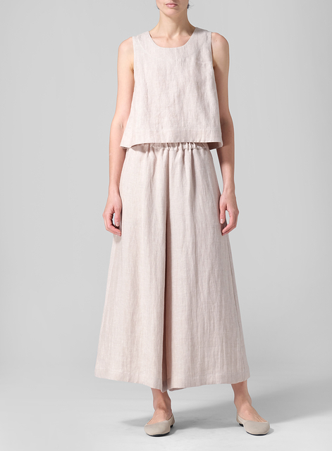 Linen Sleeveless Vest Top