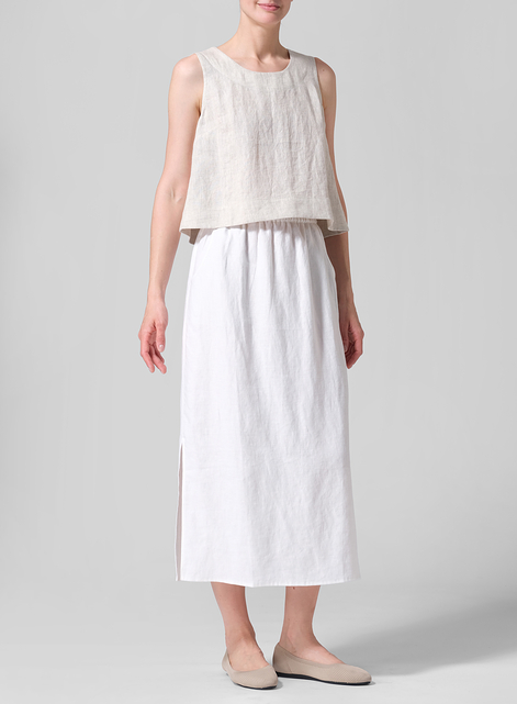 Linen Sleeveless Vest Top