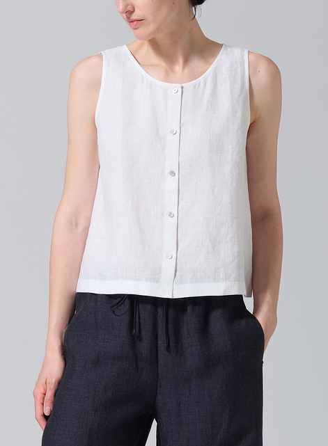 Linen Sleeveless Top Tank