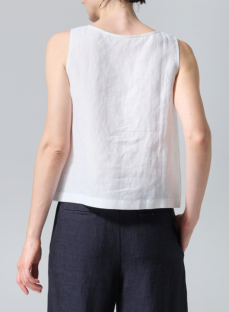 Linen Sleeveless Top Tank