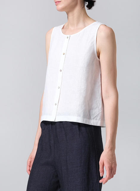 Linen Sleeveless Top Tank