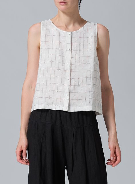Linen Sleeveless Top Tank