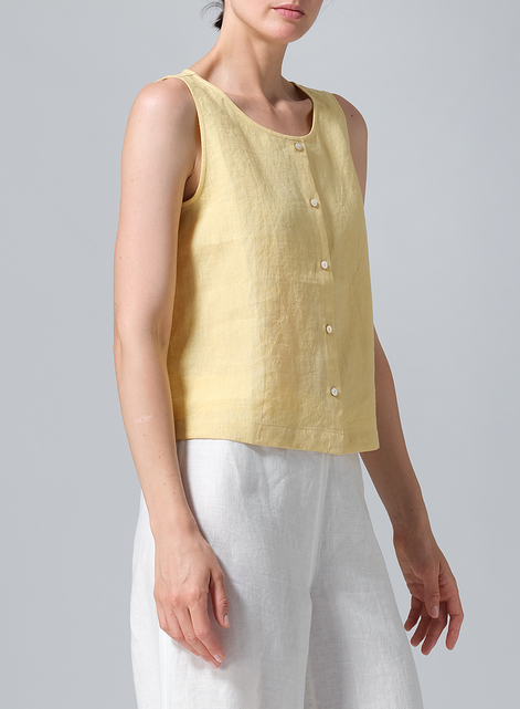Linen Sleeveless Top Tank