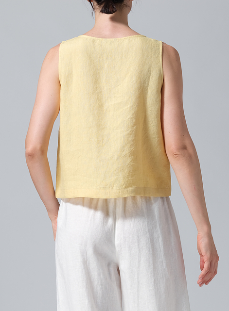 Linen Sleeveless Top Tank