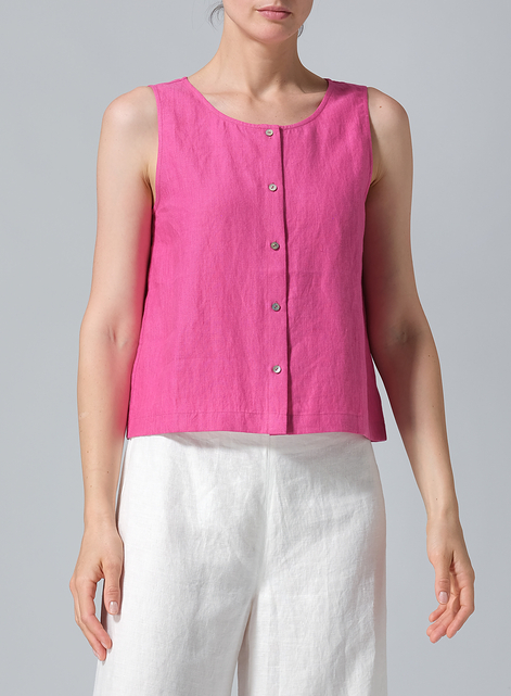 Linen Sleeveless Top Tank