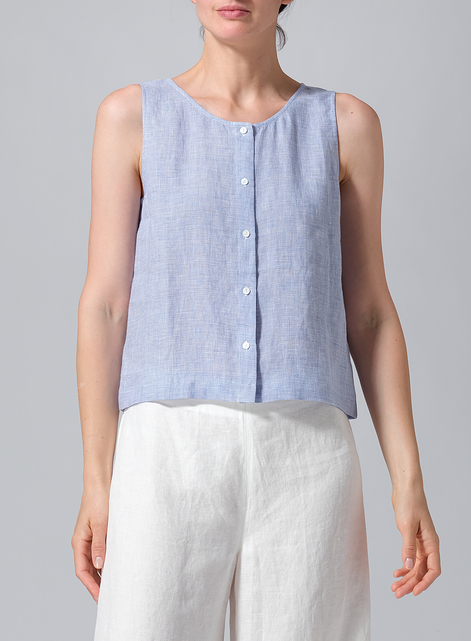 Linen Sleeveless Top Tank