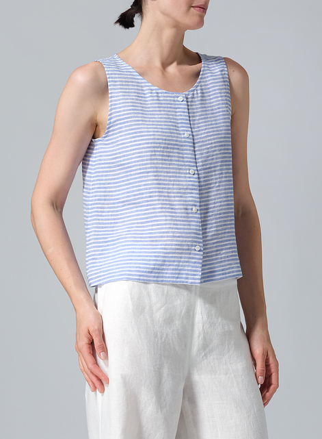 Linen Sleeveless Top Tank