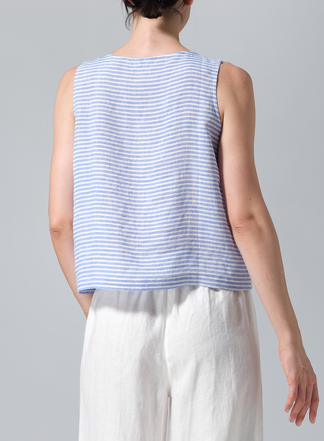 Linen Sleeveless Top Tank