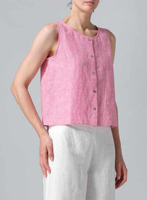 Linen Sleeveless Top Tank