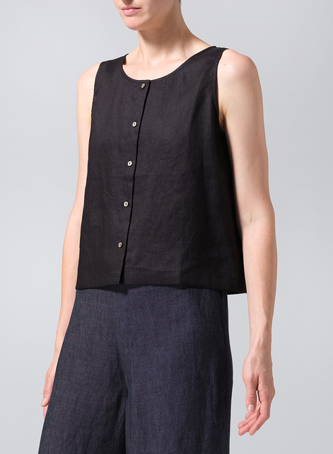 Linen Sleeveless Top Tank