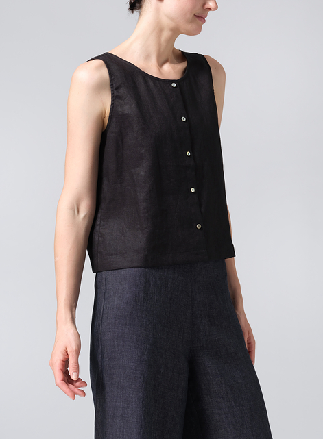 Linen Sleeveless Top Tank