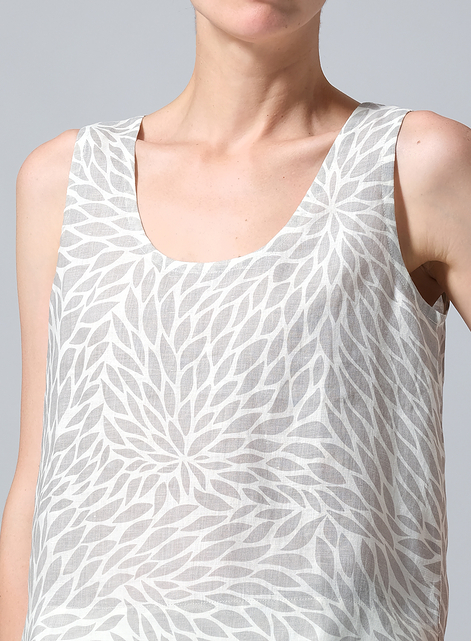 Linen Sleeveless U-neck Vest Top