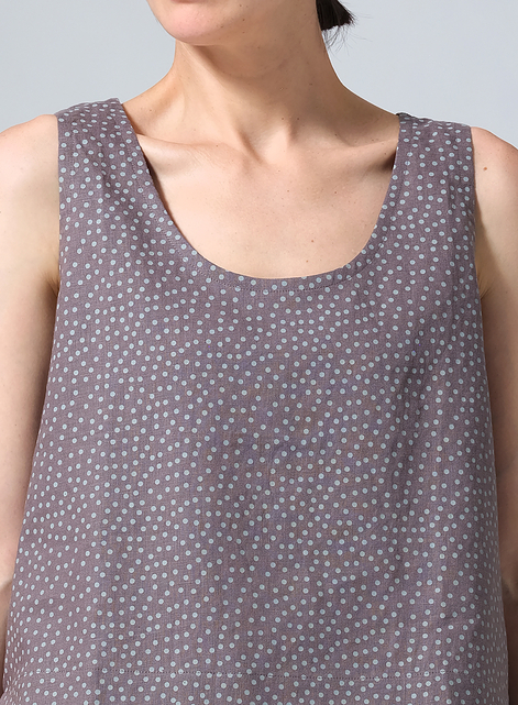Linen Sleeveless U-neck Vest Top