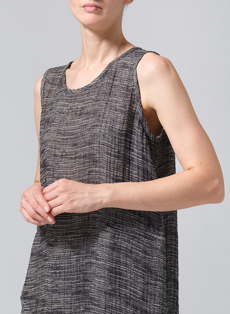 Linen Hi-Lo Hem Mid-Length Sleeveless Tunic