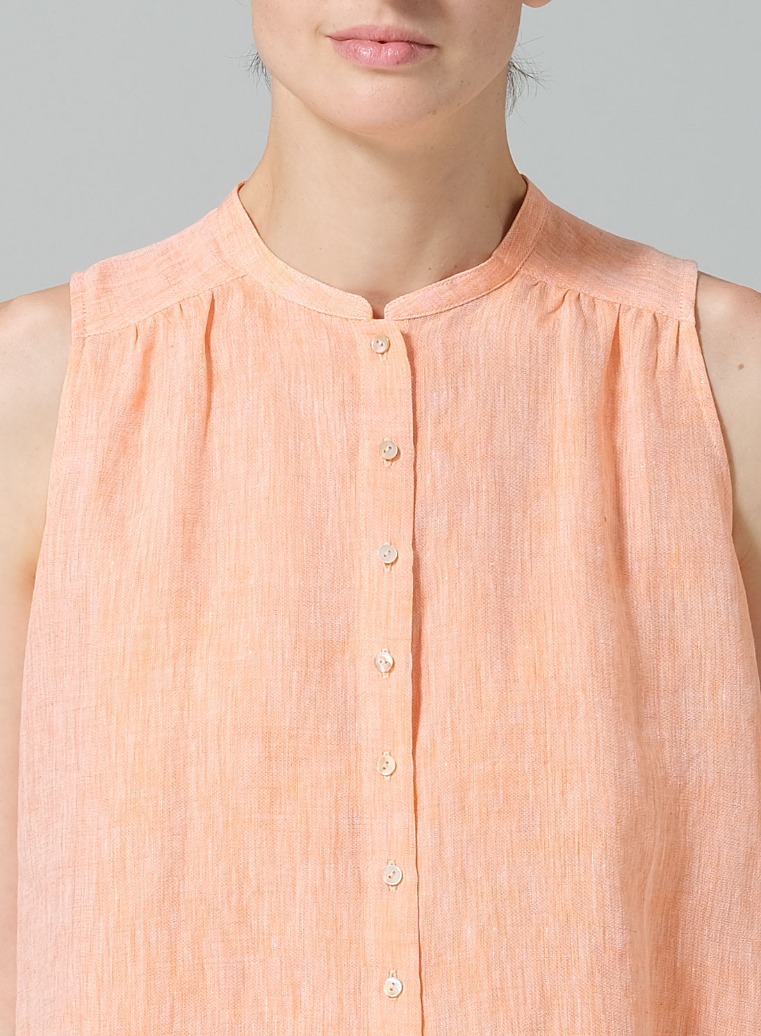 100% linen Mandarin-collar shirt main image 0