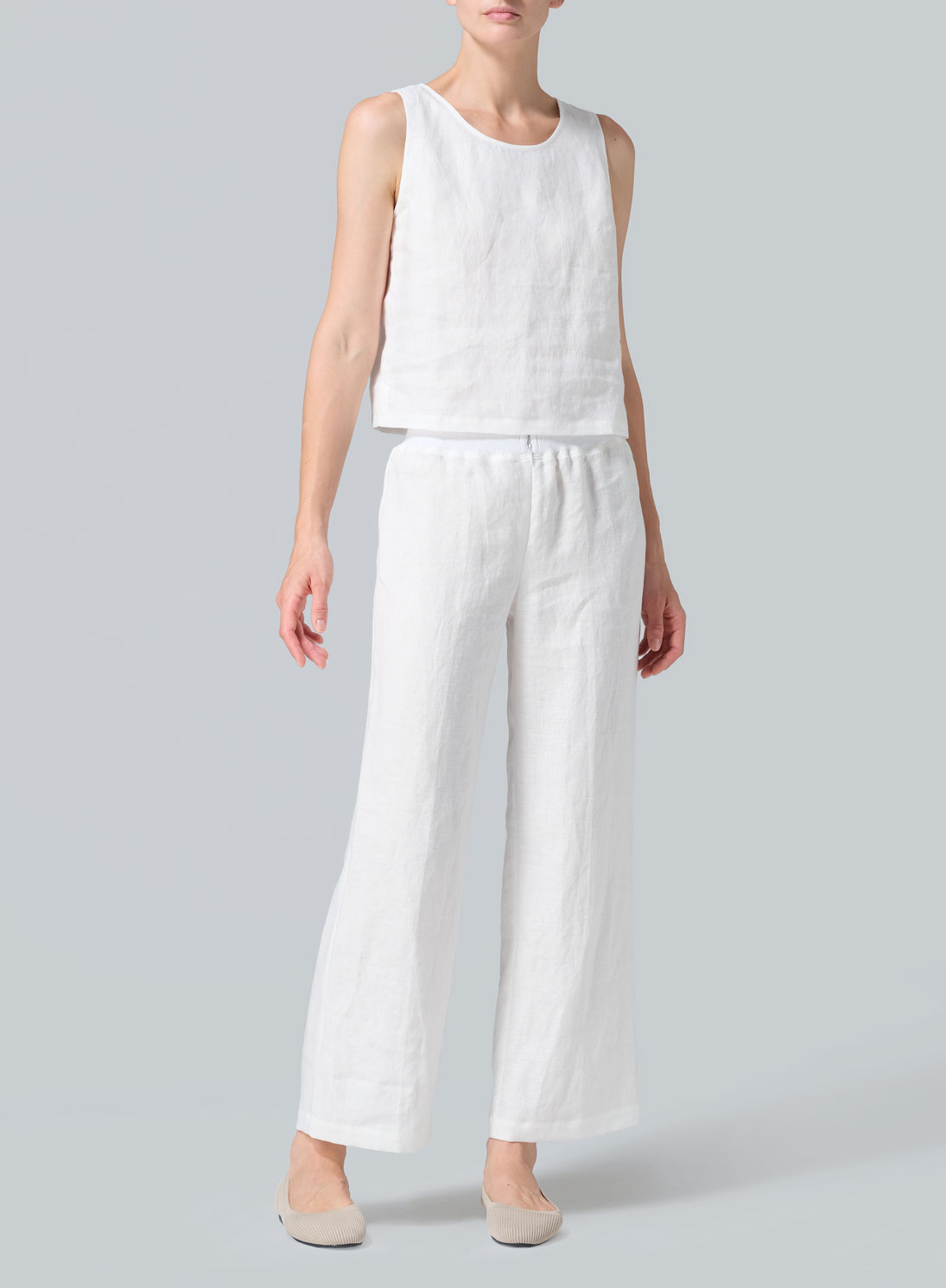 Linen Scoop Neck Tank 