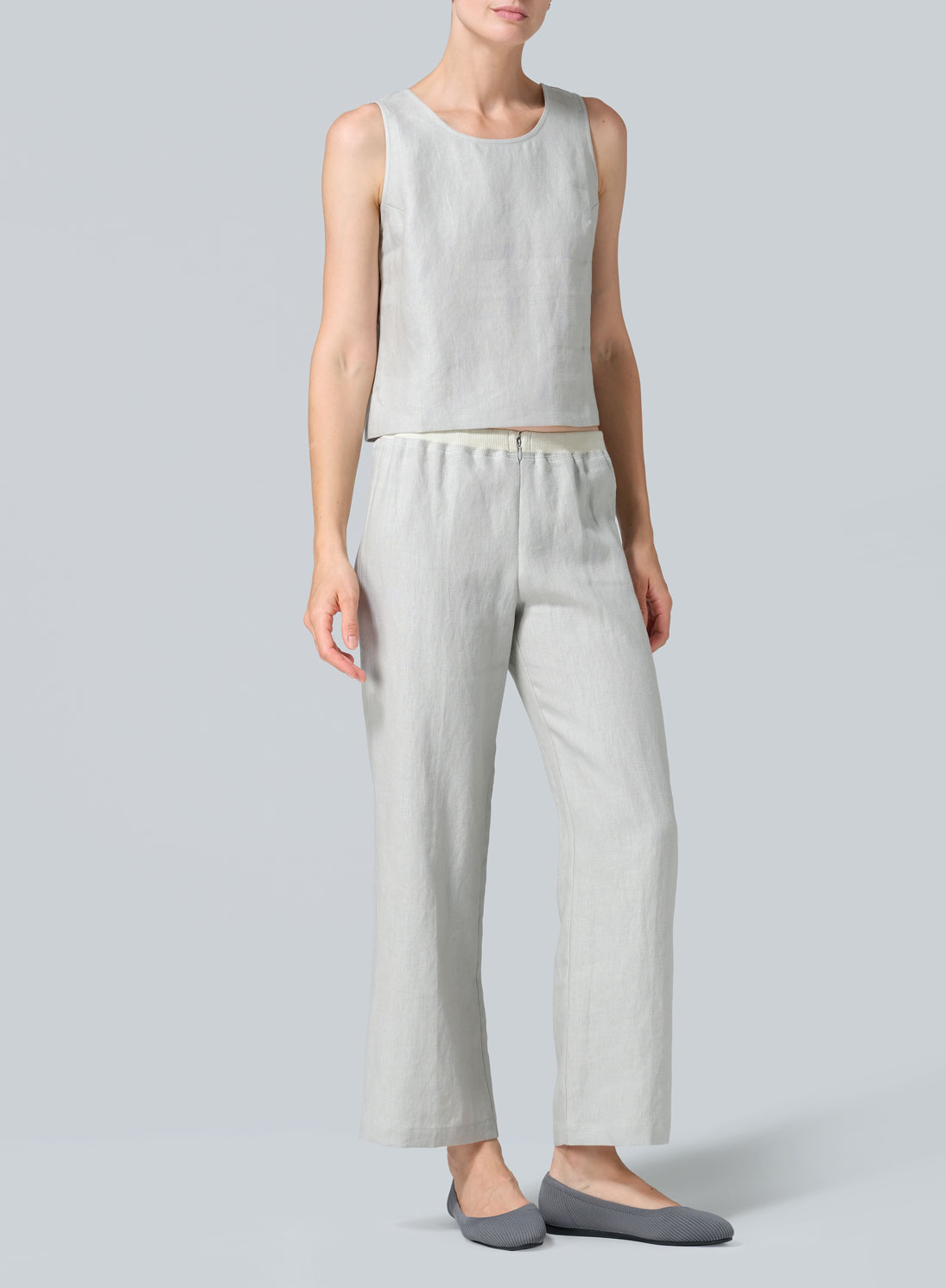 Linen Scoop Neck Tank 