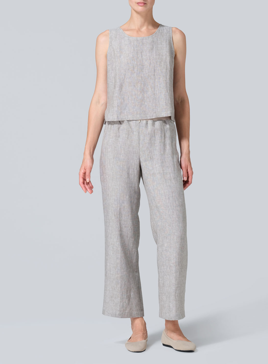 Linen Scoop Neck Tank 