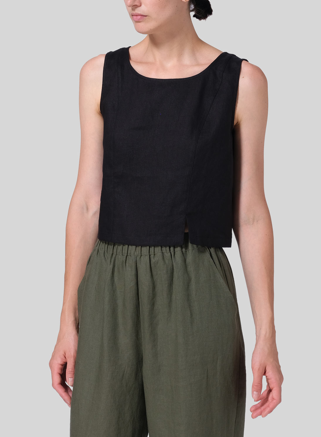 Linen Sleeveless Short Tank