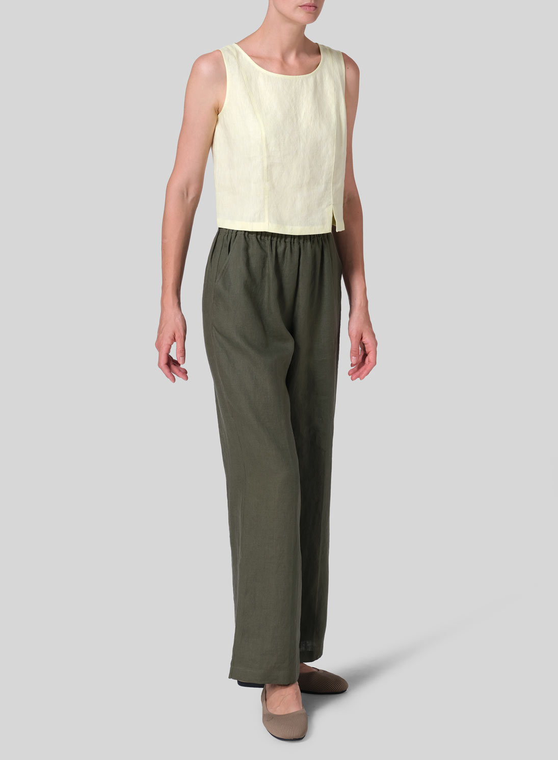 Linen Sleeveless Short Tank