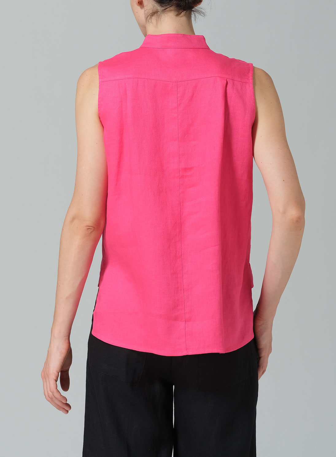 Jacquard Linen Mandarin Collar Vest