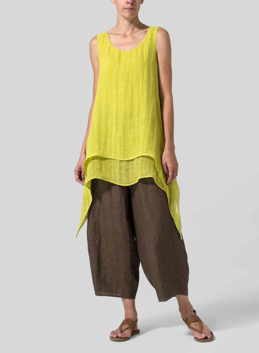 Tops Style 231103 Linen Look Knit Sleeveless