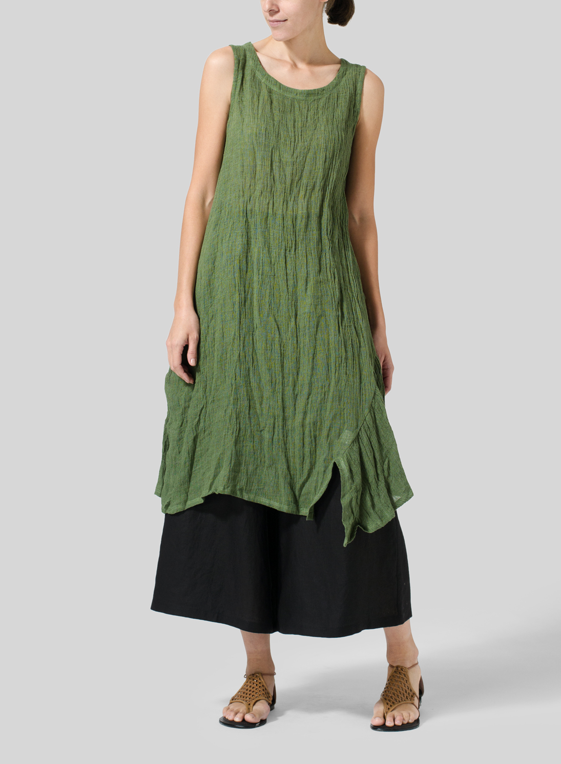 Gauze Linen Long Vest