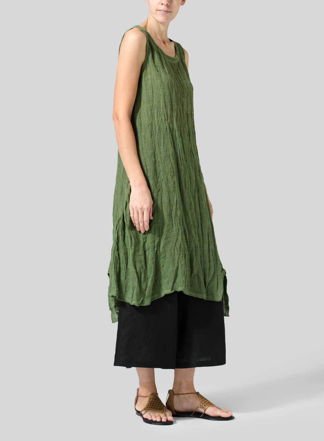 Gauze Linen Long Vest