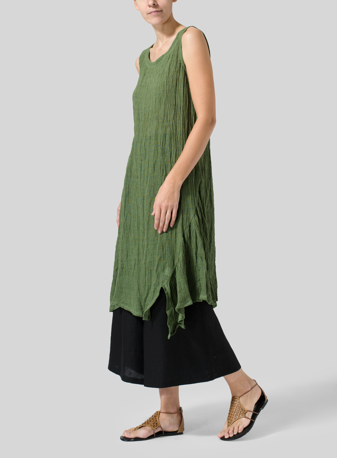 Gauze Linen Long Vest