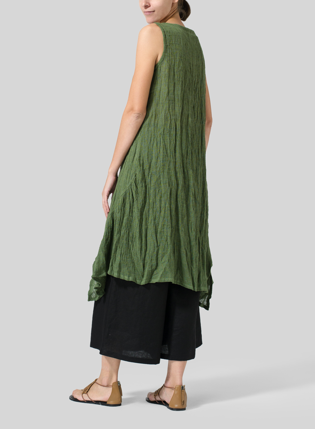 Gauze Linen Long Vest