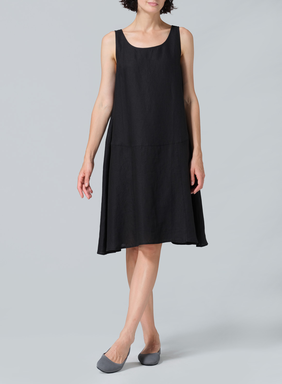 Linen A-line Scoop Neck Tunic