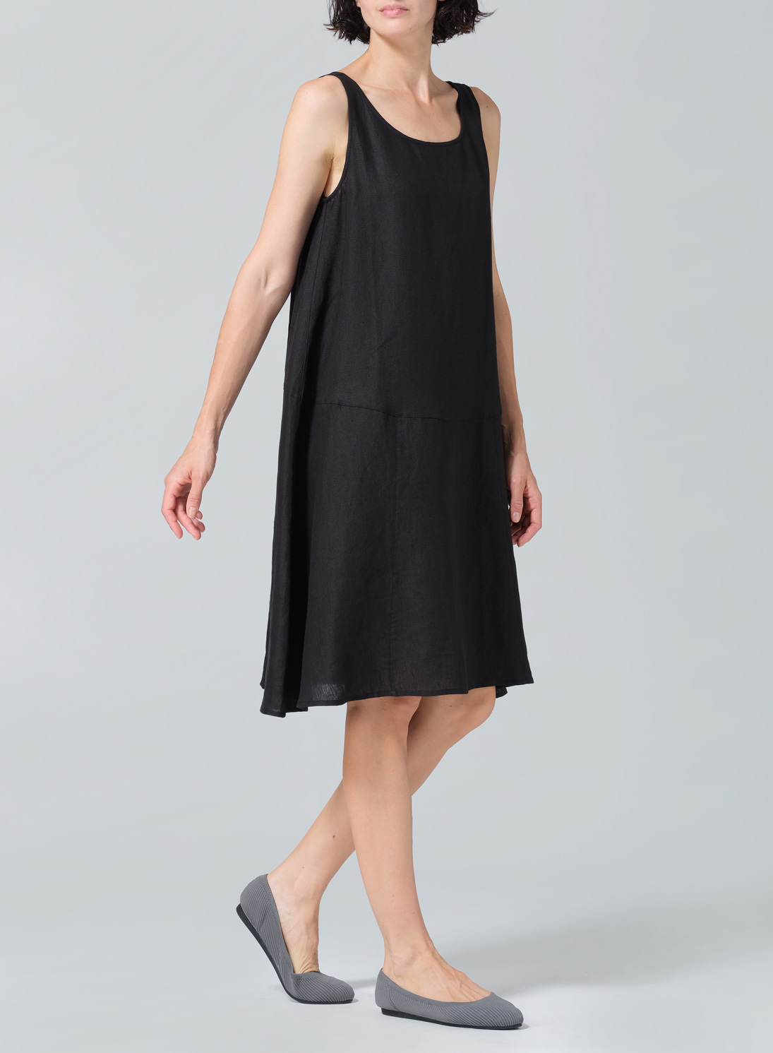 Linen A-line Scoop Neck Tunic